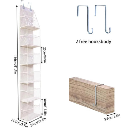 Bolsa de Armazenamento Multifuncional em Tecido – Organizador Suspenso de Múltiplas Camadas para Trás da Porta | Saco Suspenso para Diversos Itens