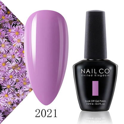 NAILCO Gel Nail Polish 15ml Dark Red Series – UV Glitter Colors Professional Semi-Permanent Manicure