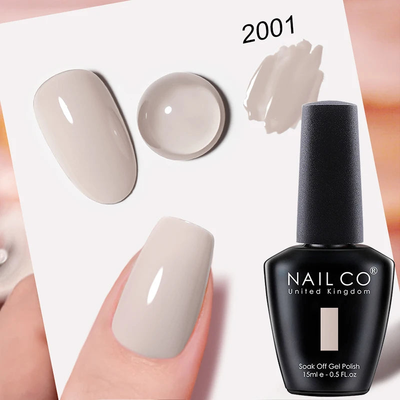 NAILCO Gel Nail Polish 15ml UV/LED Hema/TPO Free – Professional Semi-Permanent Base and Top Coat
