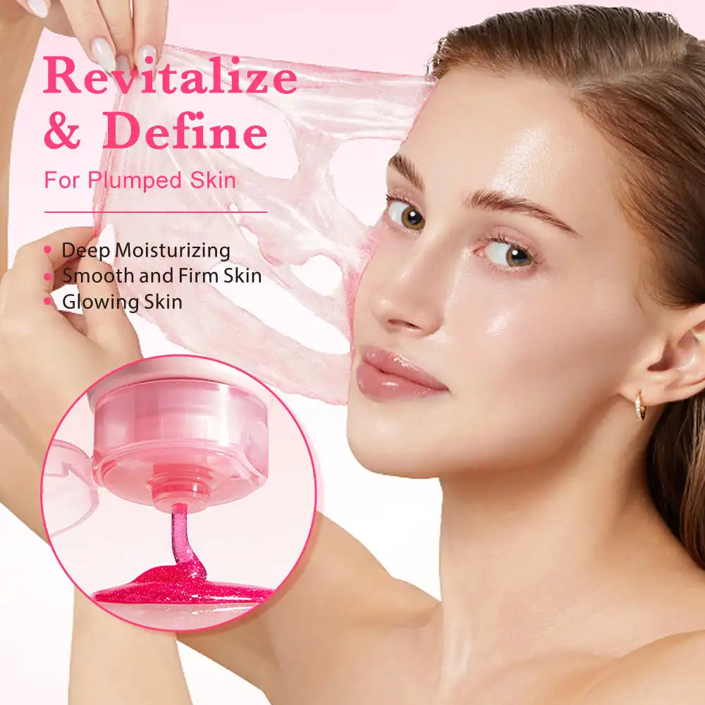 Máscara Facial KOEC PDRN Rosa Cafeína 75ml – Peel Off Noturna Hidratante Firmeza Iluminador Colágeno Niacinamida