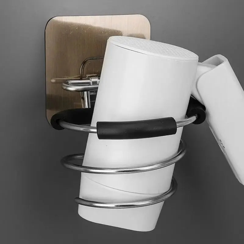 Suporte para Secador de Cabelo – Instalação Sem Furos | Suporte Adesivo de Parede para Casa de Banho | Organizador de Ferramentas de Cabelo para Casa ou Salão