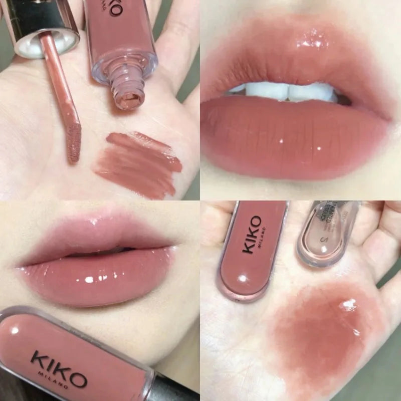 Lápiz labial doble KIKO con brillo de labios espejado: hidratante, duradero y de acabado lujoso.