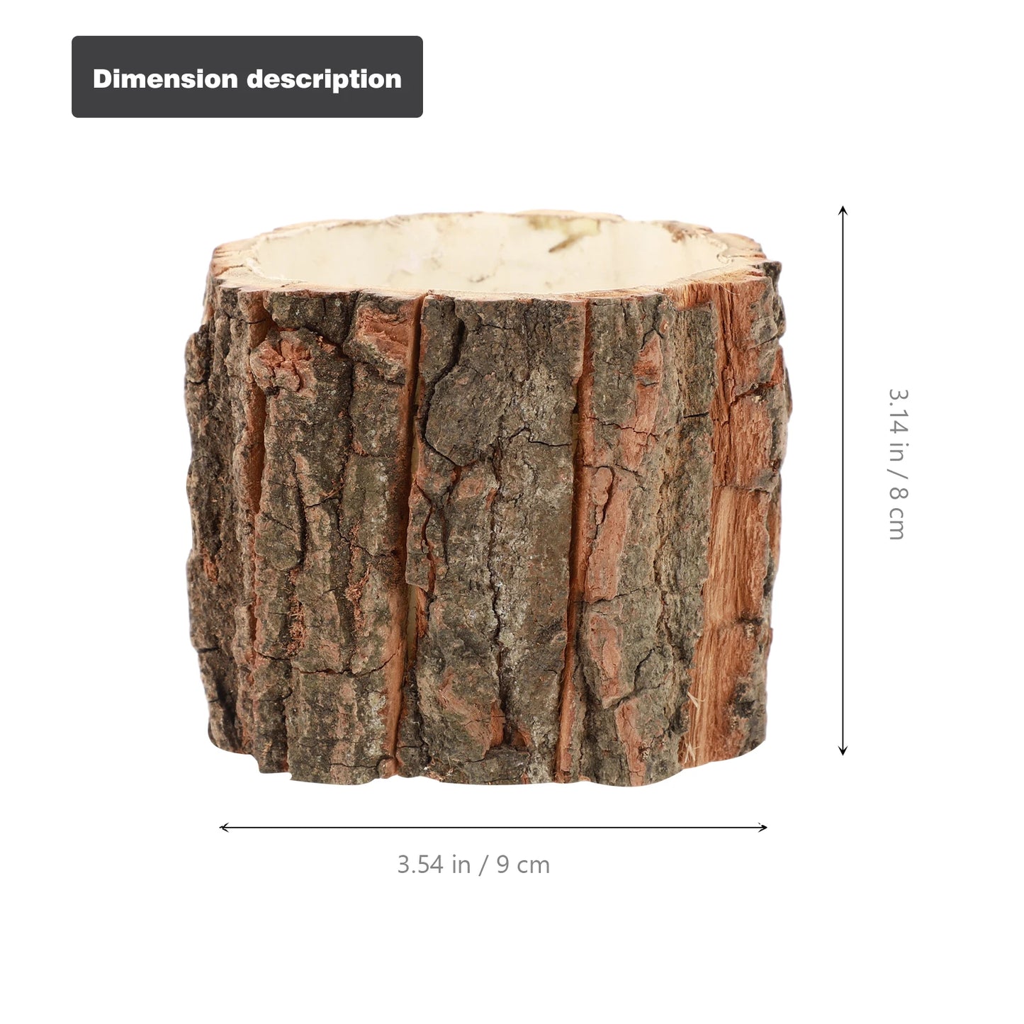 Cachepô Madeira Casca Natural Rústico