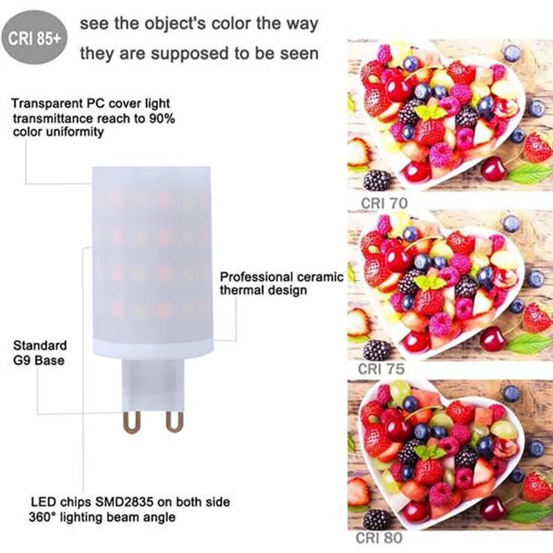 Lâmpadas LED Inteligentes Premium Tuya WiFi G9 6W Kit 2 Smart Home Regulável Controlo Voz Alexa