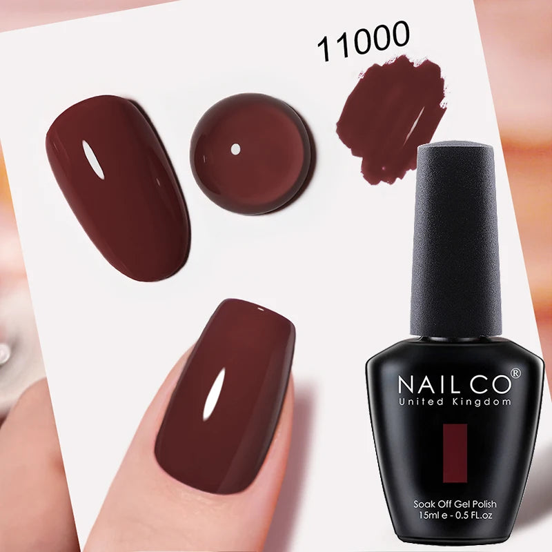 NAILCO Gel Nail Polish 15ml UV/LED Hema/TPO Free – Professional Semi-Permanent Base and Top Coat