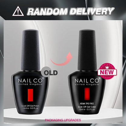 NAILCO Gel Nail Polish 15ml UV/LED Hema/TPO Free – Professional Semi-Permanent Base and Top Coat
