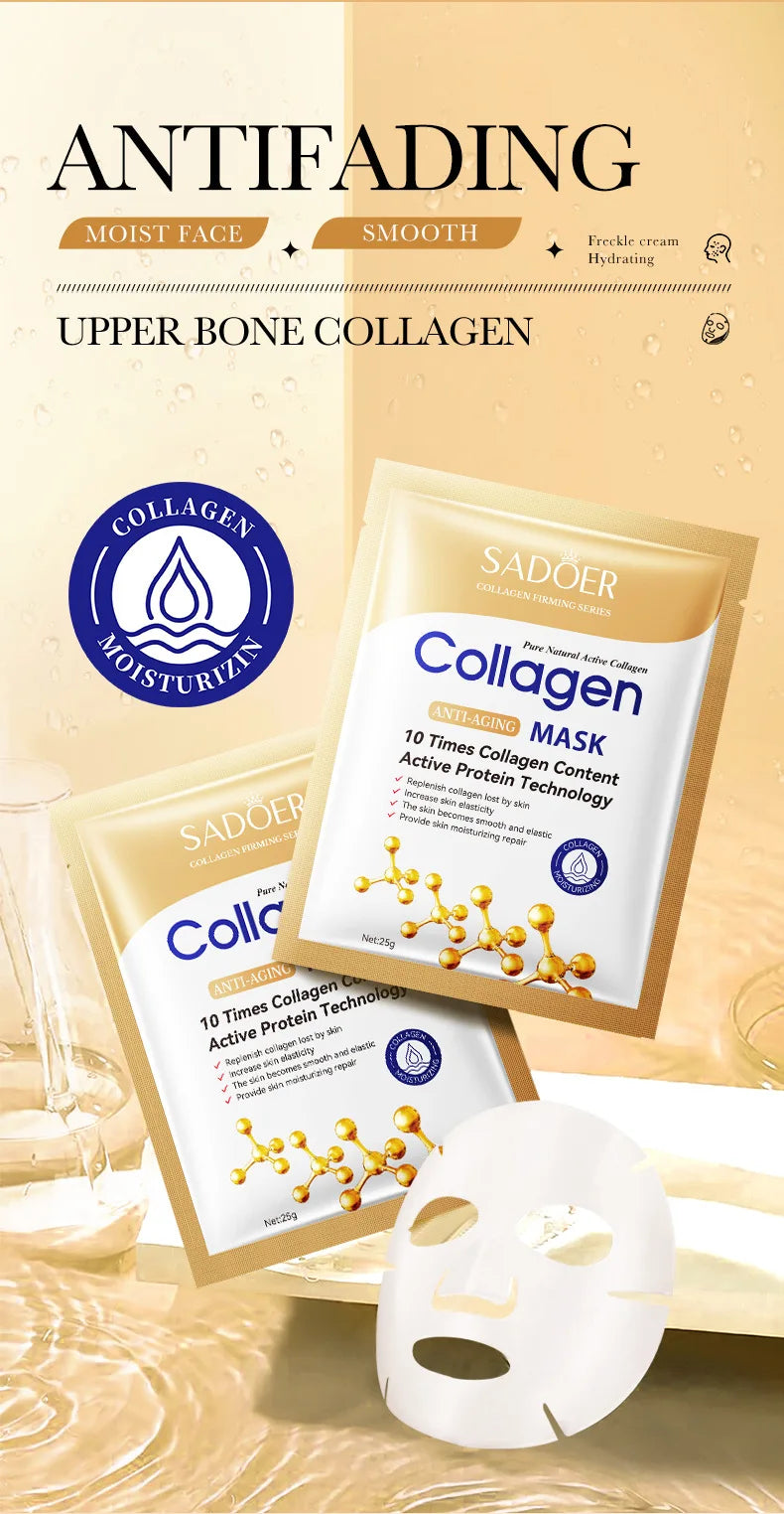 Máscara Facial Colágeno Antirrugas 10un