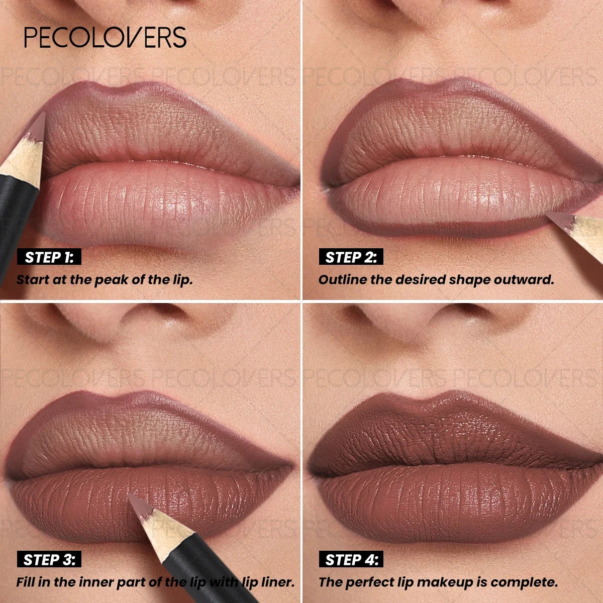 Lápis Labial 2 em 1 Mate – Longa Duração À Prova de Água Tom Pumpkin Spice Cores Ricas Natal