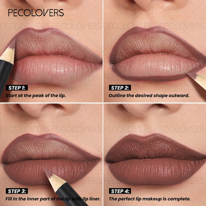 Lápis Labial 2 em 1 Mate – Longa Duração À Prova de Água Tom Pumpkin Spice Cores Ricas Natal