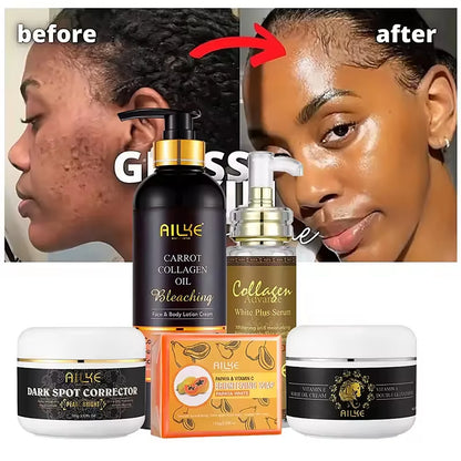 AILKE Premium 5-in-1 Collagen Kit – Professional Anti-Aging Treatment Hydrates, Brightens, Rejuvenates