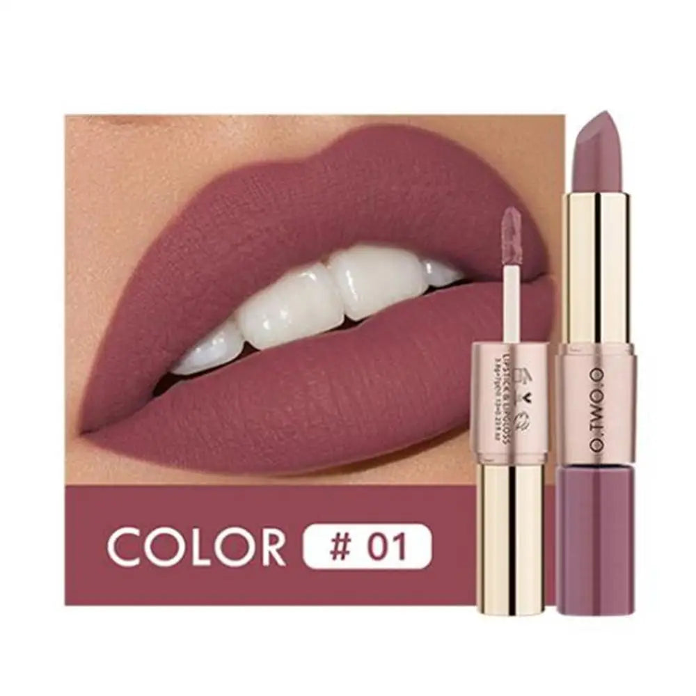 Batom 2 em 1 Matte e Gloss 12 Cores