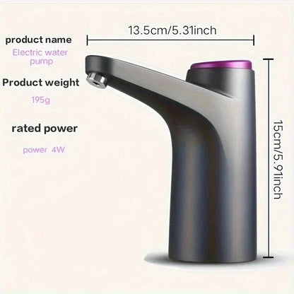 Bomba de Água Elétrica USB Recarregável | Dispensador Automático para Garrafão | Sem Fios Portátil