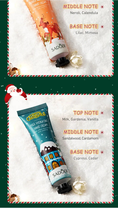 Kit 5 Cremes de Mãos SADOER Hidratante Anti-Rachaduras – Presente Natal Caixa Oferta Nutritivo