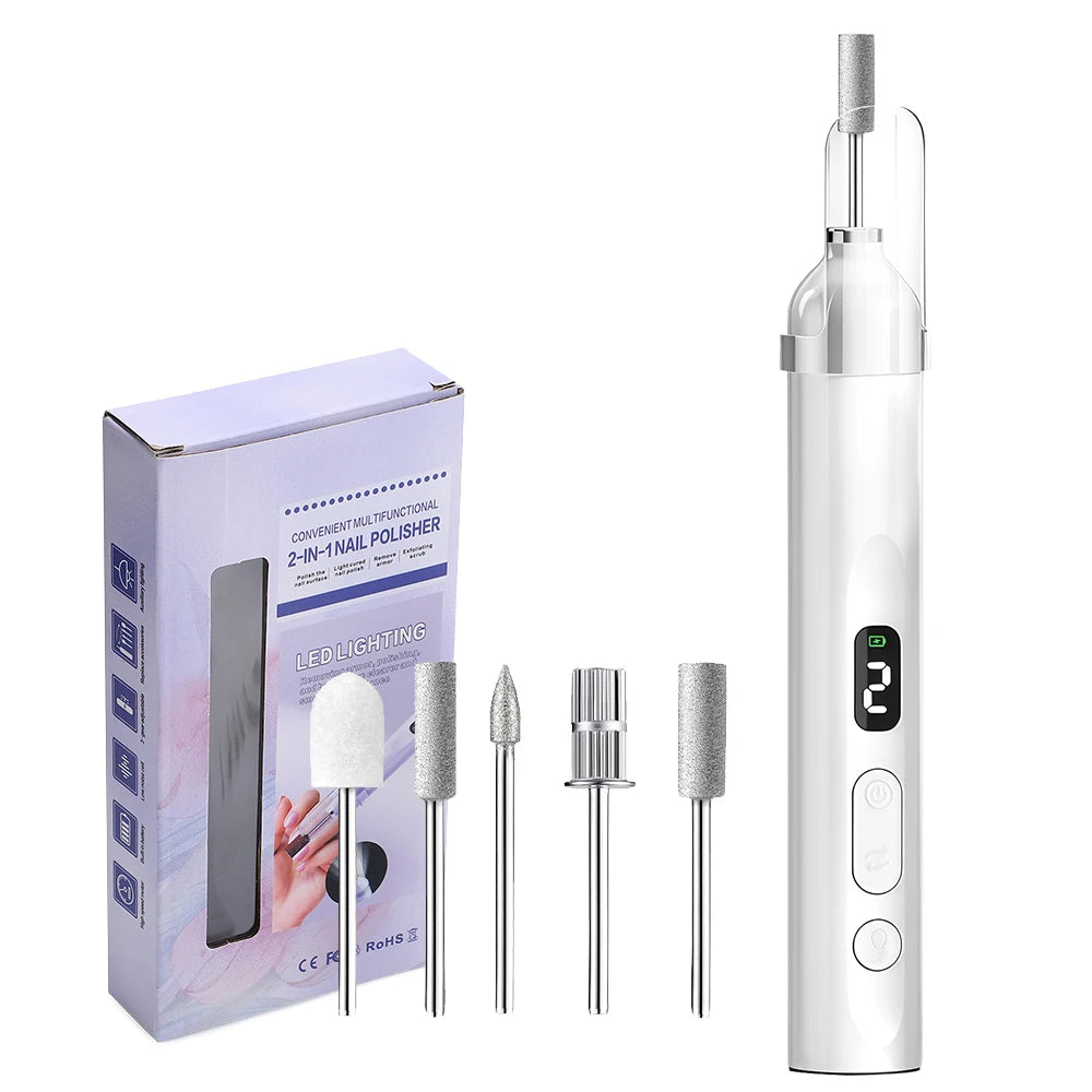 Broca Elétrica Unhas com Lâmpada UV - Kit Manicure Gel Profissional Completo