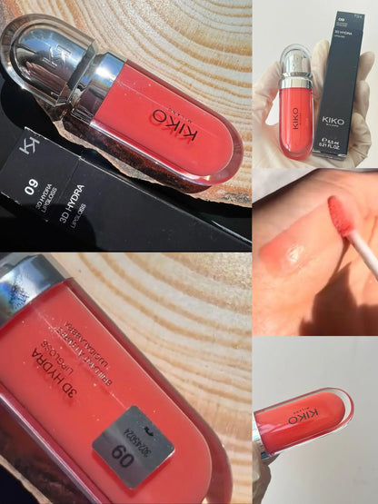Brillo de labios KIKO 3D Hydra Mirror: brillante, perlado, voluminizador, intransferible