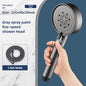 Chuveiro de Mão de Alta Pressão com Suporte e Mangueira – 5 Modos de Jato Ajustáveis | Acessório Redondo para Casa de Banho