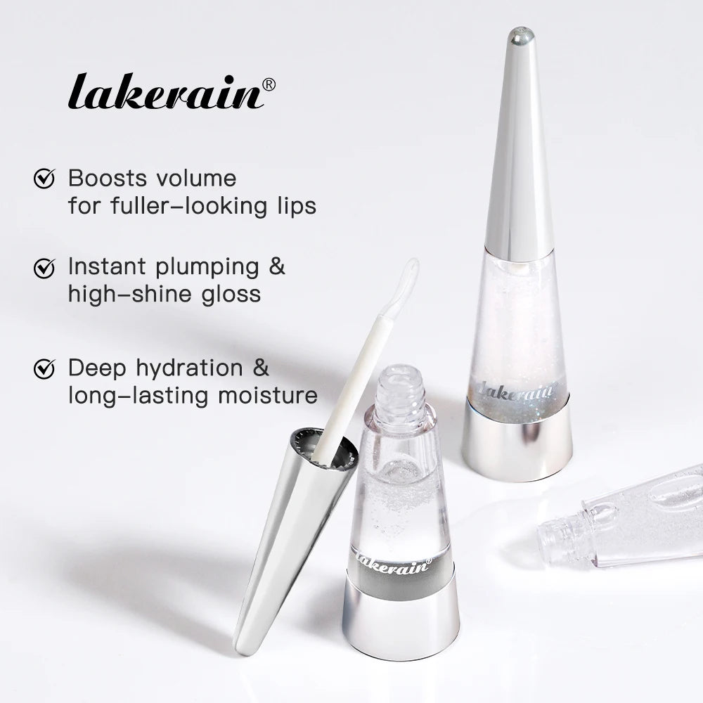 Brillo labial voluminizador Lakerain: hidratación profunda, nutrición duradera, brillo intenso, acabado voluminoso, líquido hidratante.