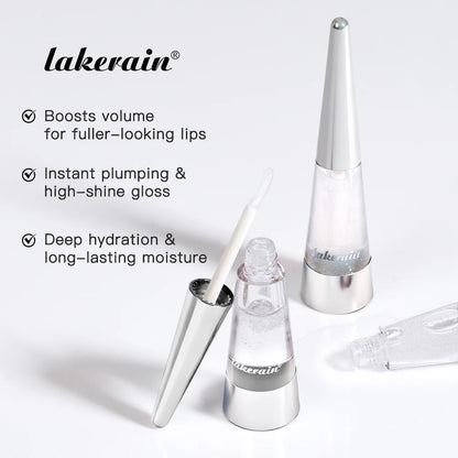 Brillo labial voluminizador Lakerain: hidratación profunda, nutrición duradera, brillo intenso, acabado voluminoso, líquido hidratante.