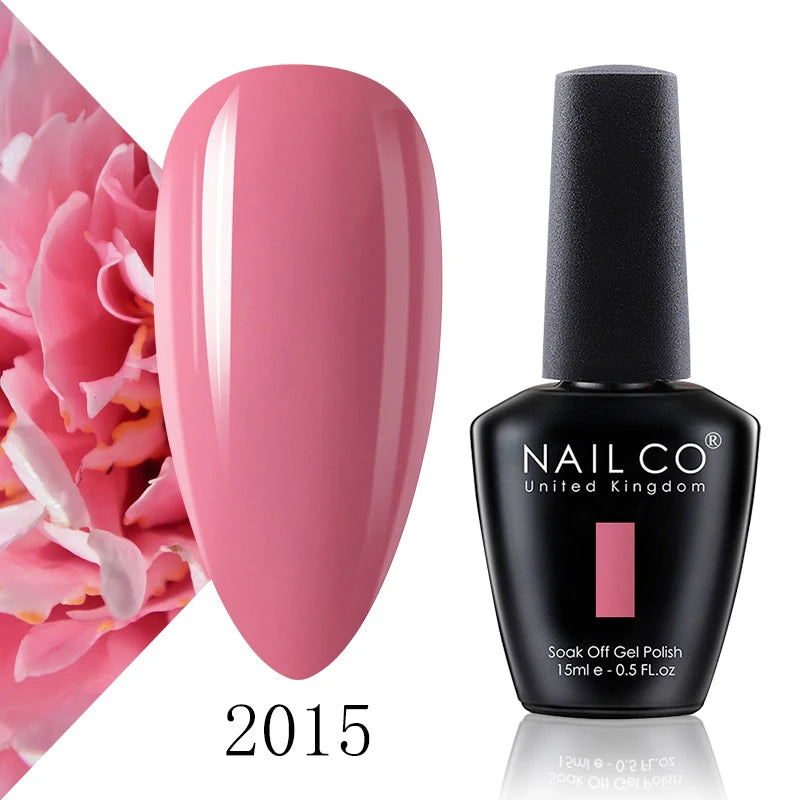 NAILCO Gel Nail Polish 15ml Dark Red Series – UV Glitter Colors Professional Semi-Permanent Manicure