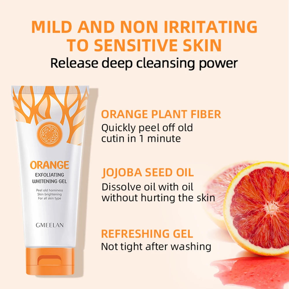 Gel exfoliante de naranja (50 g): elimina las células muertas, ilumina e hidrata. Cuidado coreano de la piel.