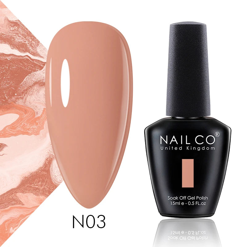 NAILCO Gel Nail Polish 15ml Dark Red Series – UV Glitter Colors Professional Semi-Permanent Manicure