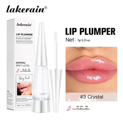 Brillo labial voluminizador Lakerain: hidratación profunda, nutrición duradera, brillo intenso, acabado voluminoso, líquido hidratante.