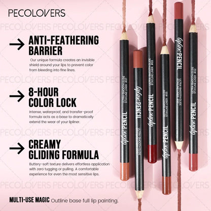 Lápis Labial 2 em 1 Mate – Longa Duração À Prova de Água Tom Pumpkin Spice Cores Ricas Natal