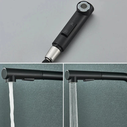 Torneira Cozinha Preta 360° Aço Inoxidável - Design Moderno com Rotação Completa