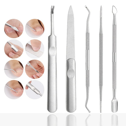 Kit Manicure e Pedicure Aço Inoxidável Profissional - Ferramentas Completas para Cuidado de Unhas