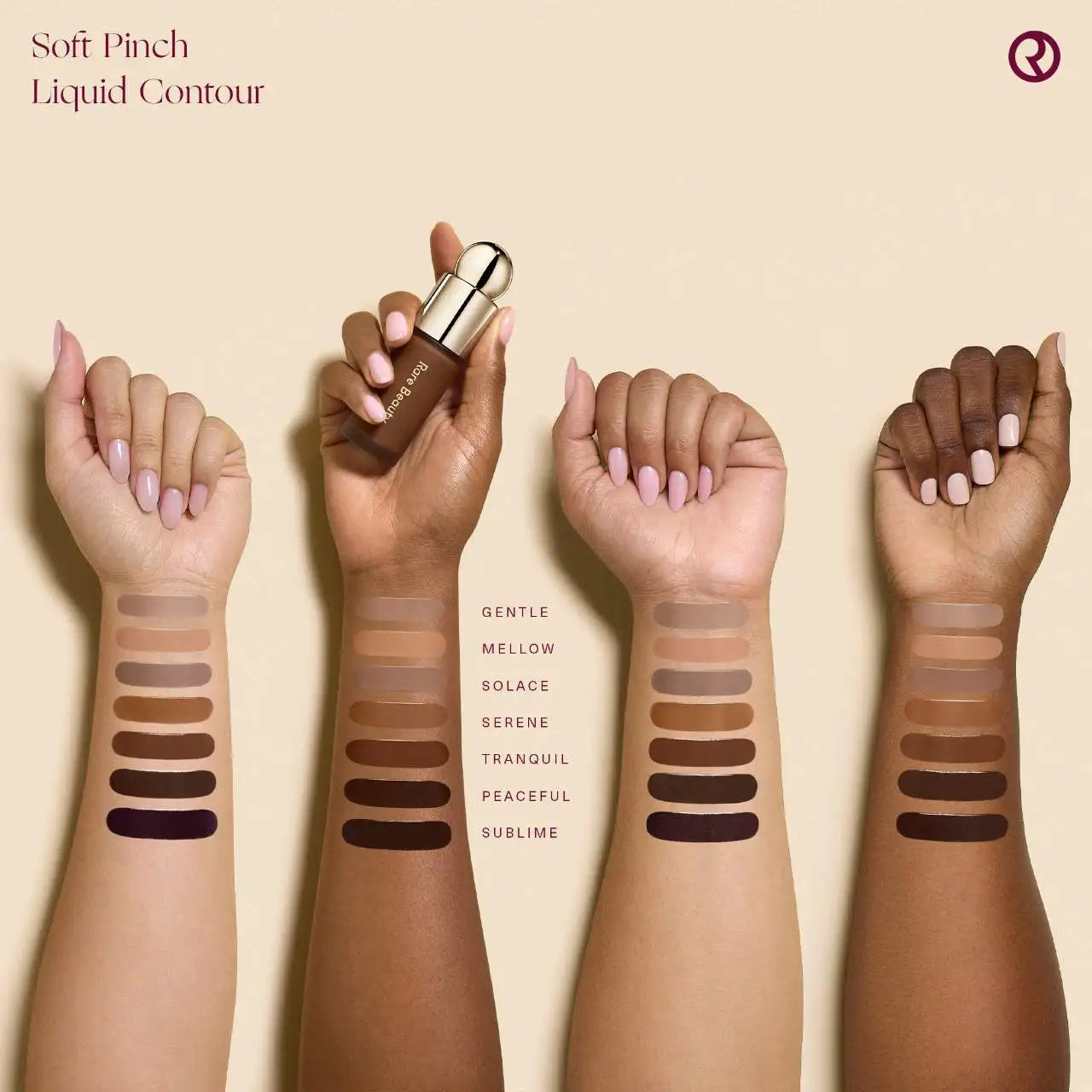 Rubor líquido de contorno en Rosy Brown: sombra de ojos facial hidratante, resistente al agua y voluminosa.