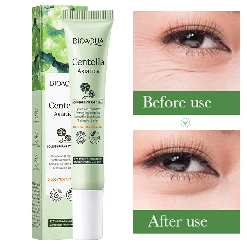Crema para ojos con centella asiática: hidratante, reafirmante, aclara ojeras, suaviza líneas de expresión y nutre (20 g)