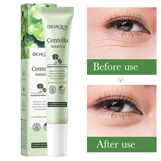 Crema para ojos con centella asiática: hidratante, reafirmante, aclara ojeras, suaviza líneas de expresión y nutre (20 g)