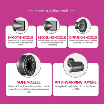 Secador Profissional 5 em 1 com Difusor Iónico