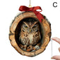 Christmas Cartoon Owl Hanging Pendants Ornament 2D Acrylic Christmas Tree Forest Animal Pendants Home Christmas Ornaments ﻿