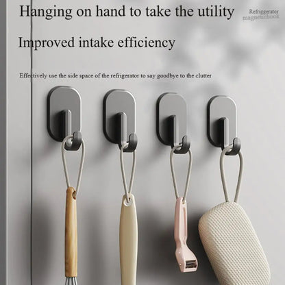 Reinforced Magnetic Hook – Strong Support for Kitchen, Refrigerator, Keys, and Towels | No Drilling Required Installation | Multifunctional Hook for Bathroom and Organization