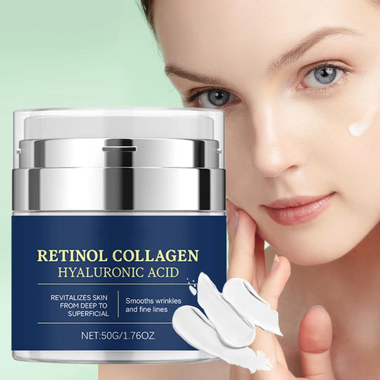 Crema reafirmante con retinol: antiedad, antiarrugas, hidratación profunda, colágeno y suaviza las líneas de expresión.