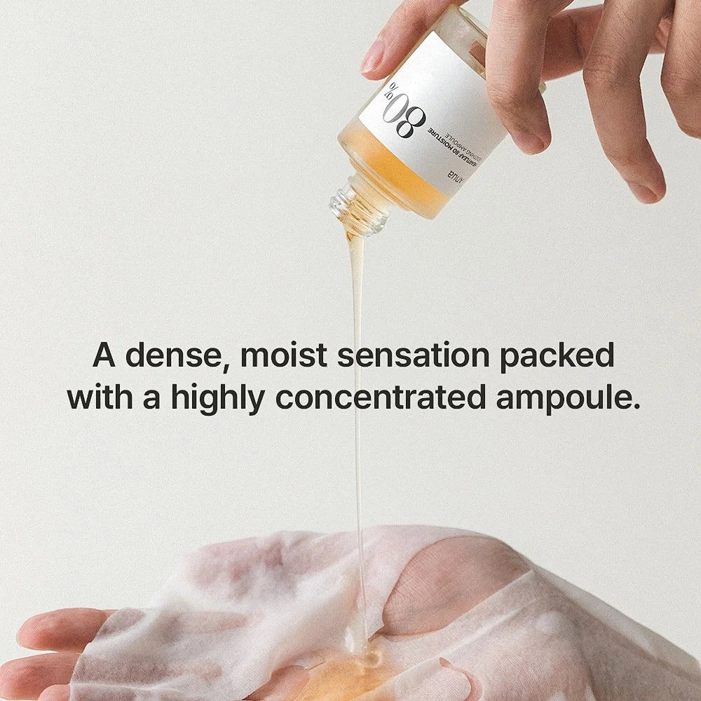 Anua Heartleaf 80 Soothing Ampoule – Hydrating Facial Serum Glass Skin Gentle Formula Panthenol Hyaluronic Acid Non-Oily