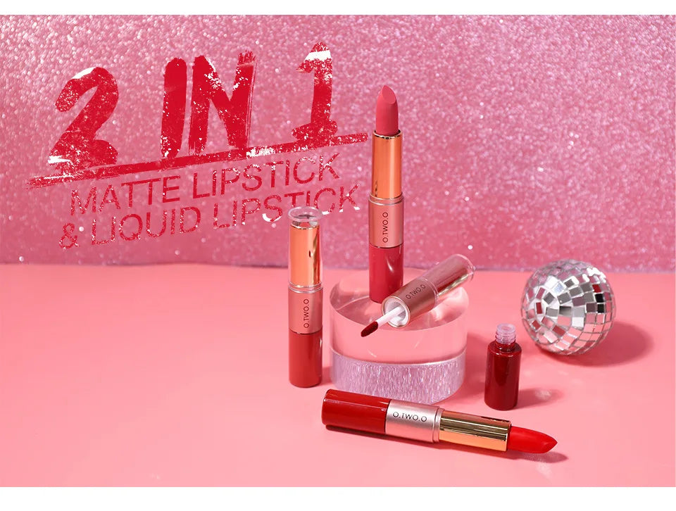 Batom 2 em 1 Matte e Gloss 12 Cores