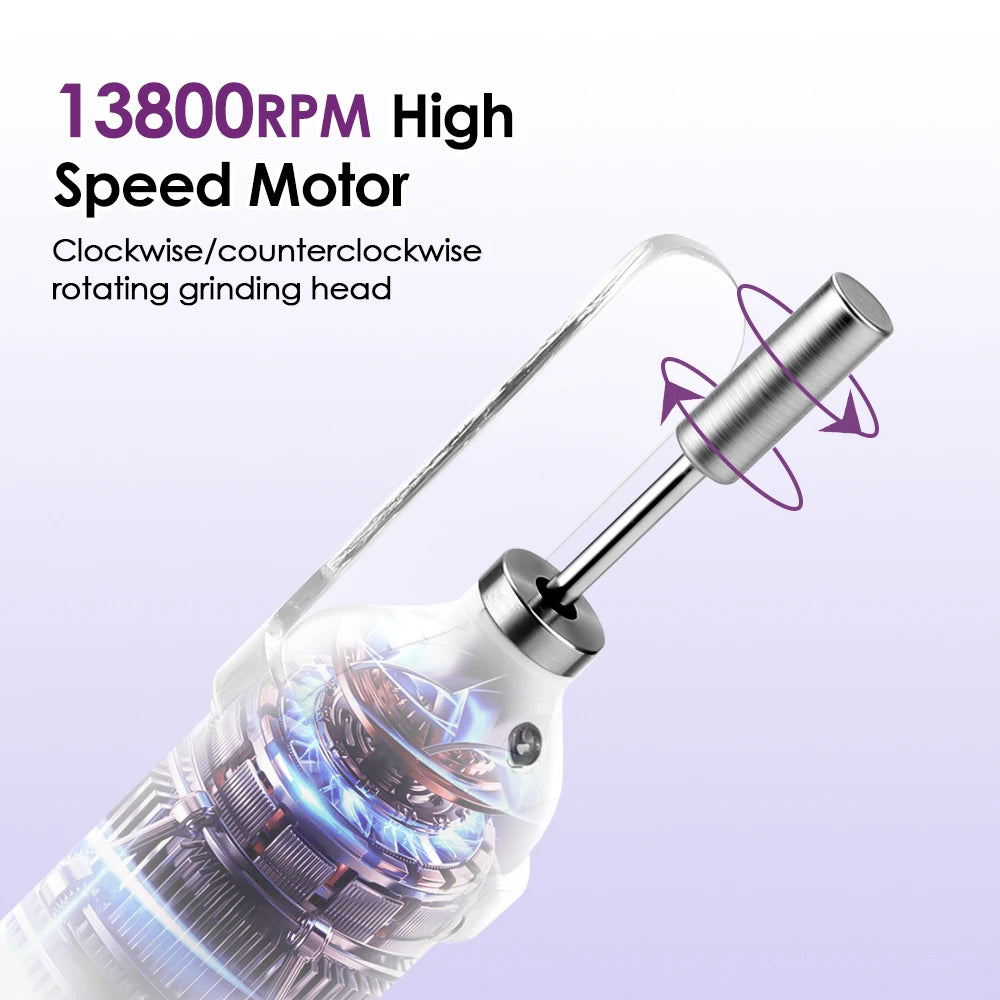 Broca Elétrica Unhas com Lâmpada UV - Kit Manicure Gel Profissional Completo