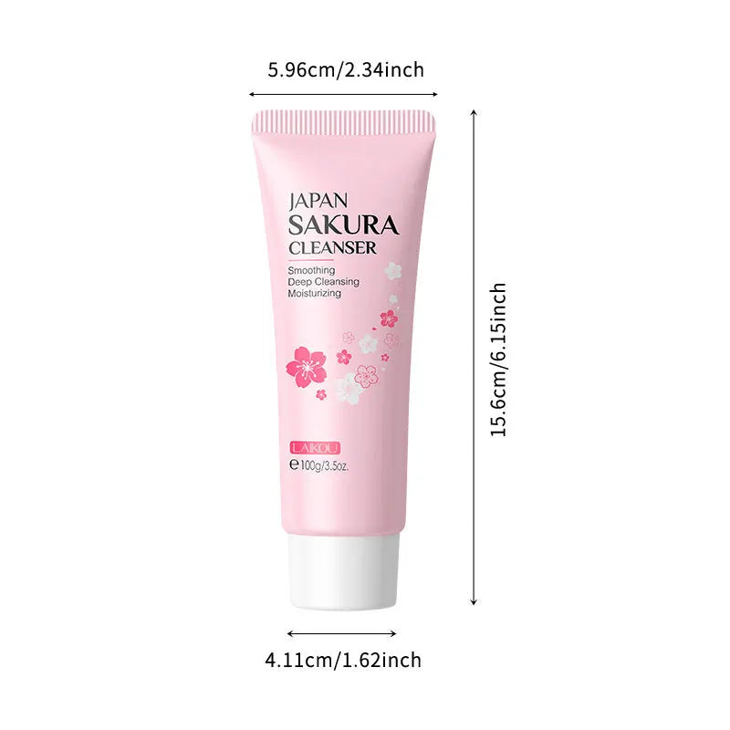 Gel Limpiador LAIKOU Sakura 100 g: Control de grasa, Hidratación duradera, Limpieza profunda, Poros