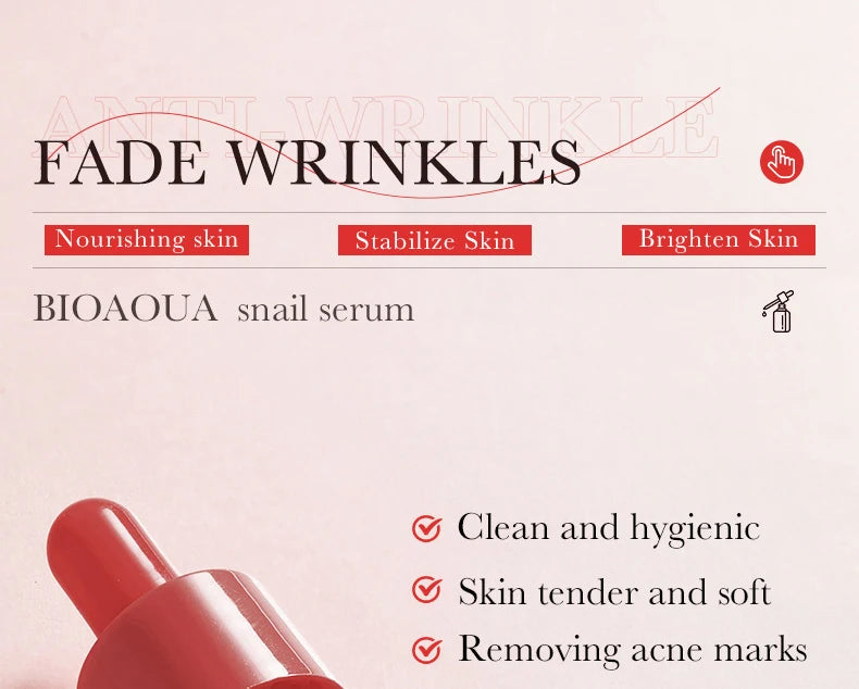 Conjunto BIOAQUA Caracol Anti-Idade - Sérum Facial Creme Olhos Hidratante Iluminador