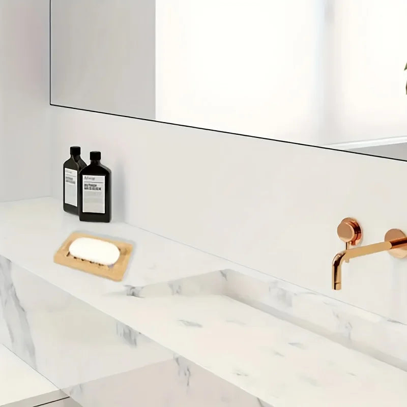 Saboneteira Bambu Natural com Drenagem - Porta Sabão Madeira Anti-Mofo Casa Banho