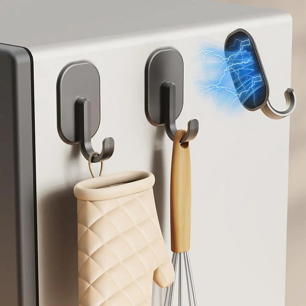 Reinforced Magnetic Hook – Strong Support for Kitchen, Refrigerator, Keys, and Towels | No Drilling Required Installation | Multifunctional Hook for Bathroom and Organization