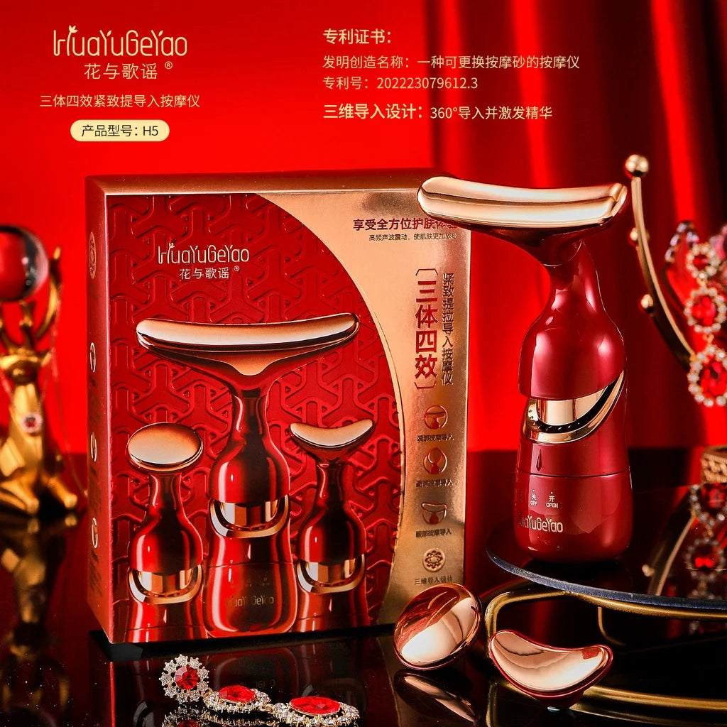 Dispositivo de Lifting Facial com Microcorrente | Massageador Anti-Envelhecimento | Rejuvenescimento da Pele | Pescoço, Rosto e Olhos