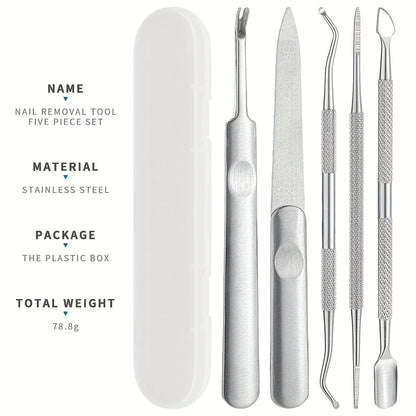 Kit Manicure e Pedicure Aço Inoxidável Profissional - Ferramentas Completas para Cuidado de Unhas