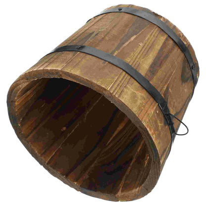 Balde Madeira Rústico para Flores e Suculentas