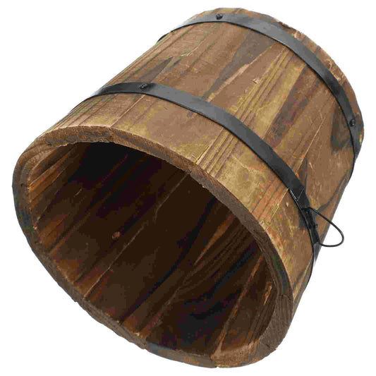 Balde Madeira Rústico para Flores e Suculentas