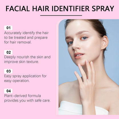 Spray inhibidor del crecimiento del vello facial: depilación suave e indolora, dermaplaning, hidratación y suavidad.