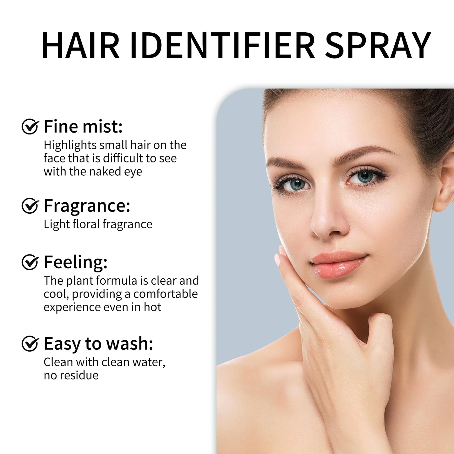 Spray Identificador Pelos 114ml + 4 Lâminas Dermaplaning - Depilação Facial Suave Indolor Profissional