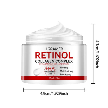 LGRAMÉR Retinol Collagen Complex cream jar with hyaluronic acid for firming, moisturizing, protecting